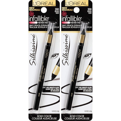 L'Oreal Paris Cosmetics Matte Infallible Silkissime Pencil Eyeliner, Black, 0.06 Ounce