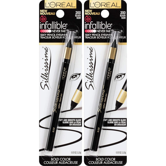 L'Oreal Paris Cosmetics Matte Infallible Silkissime Pencil Eyeliner, Black, 0.06 Ounce