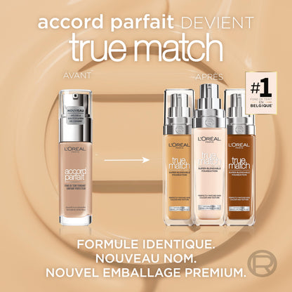 L'OREAL PARIS True Match Super Blendable Liquid Foundation With Matte, Natural Finish (Golden Amber 7D7W, 30Ml) Matte & Natural Finish - Full, Oily