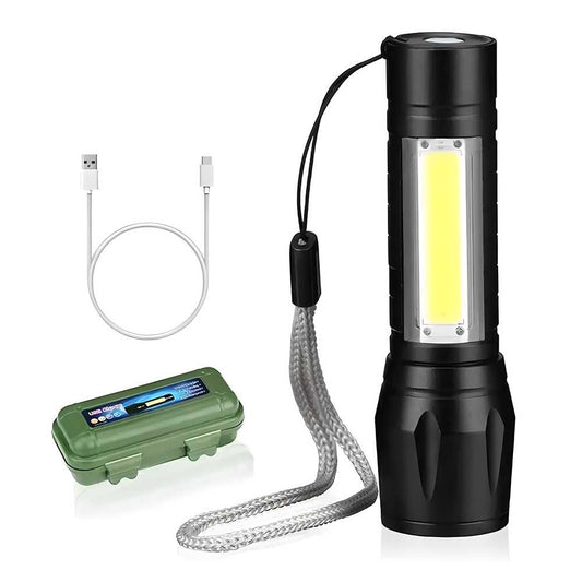 Electric Pocket Torch Plastic Rechargeable Flashlight with Hanging Rope