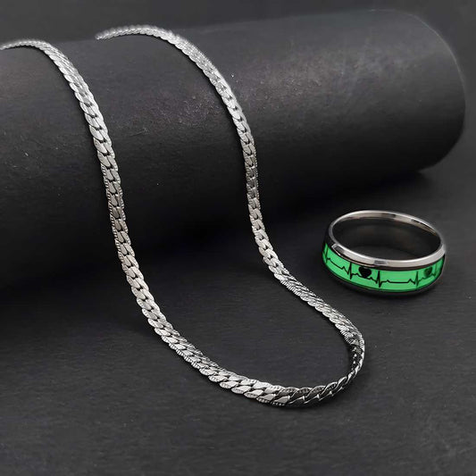 New Alloy Silver Plated Chain With Finger Ring