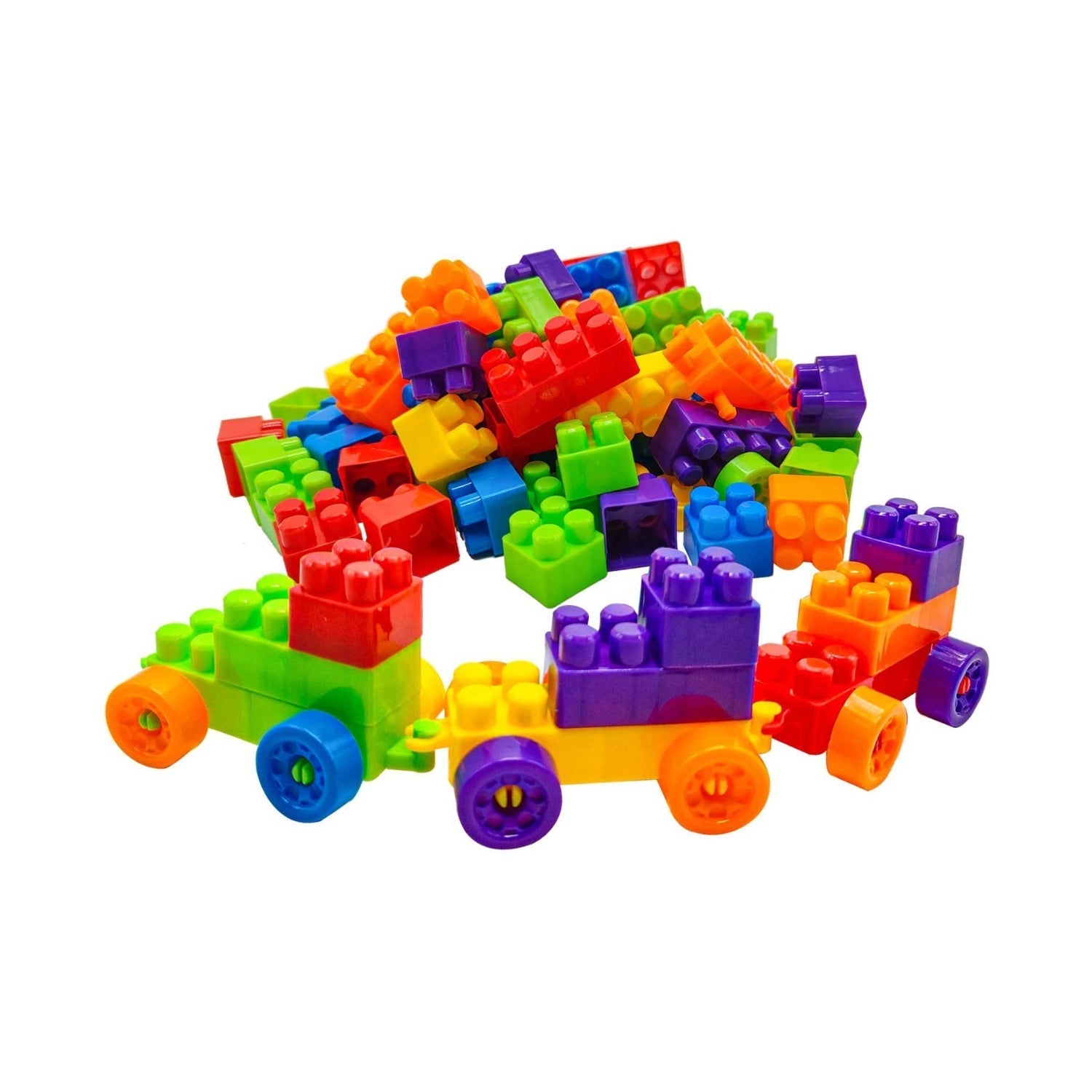 Play blocks set for kids, 120 colorful pieces