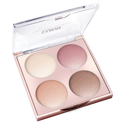 L'Oreal Paris Makeup True Match Lumi Glow Nude Highlighter Palette, customizable glow palette, highlighter, bronzer and blush, for a natural, illuminated look, 2 universal shades, Sun-Kissed, 0.