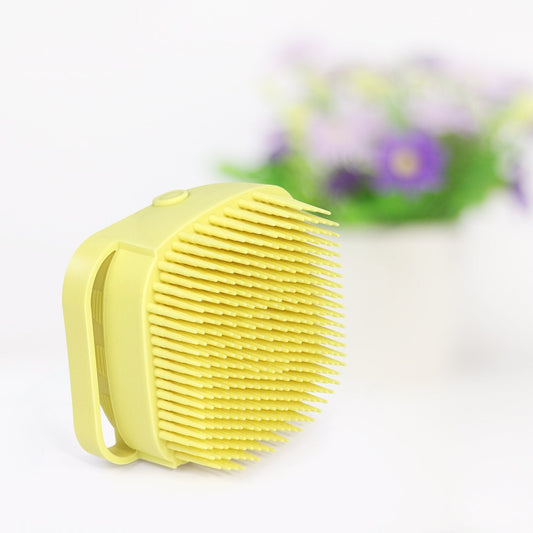 Silicone Massage Bath Body Brush Soft Bristle With Shampoo Dispenser