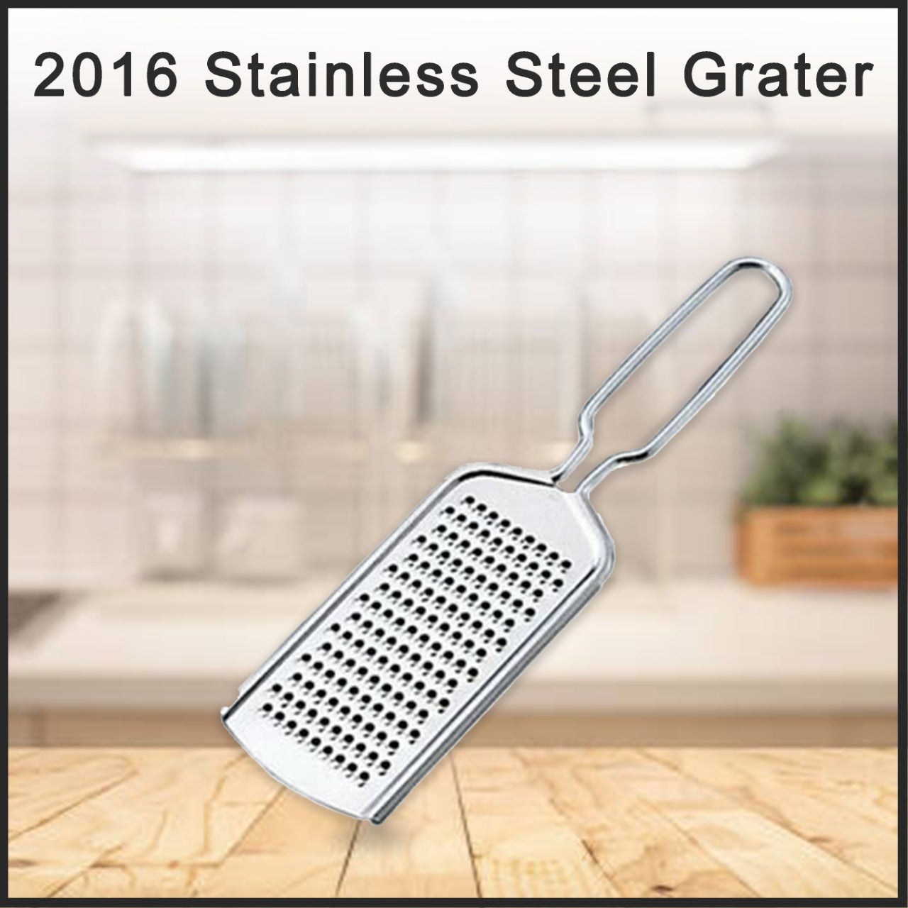 Stainless steel zester for precise citrus zesting and fine grating of cheese and nutmeg.