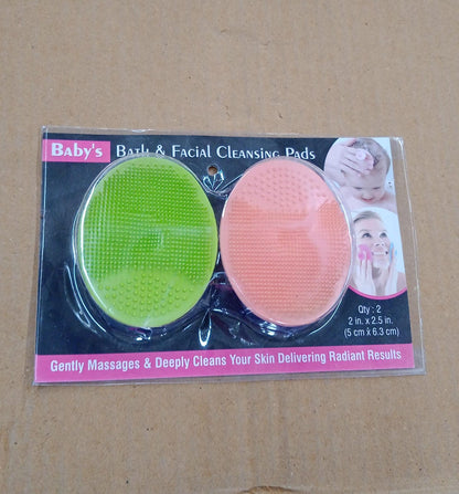 Bath & Facial Cleansing Brush, Soft Silicone Face Scrubber (2 Pc Set)