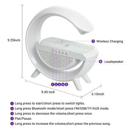 3-in-1 Multi-function Led Night Lamp With Bluetooth Speaker Wireless Charging For Bedroom For Music Party And Mood Lighting - Perfect Gift For All Occasions