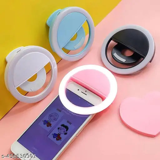 Mini Mobile selfie ring light High Bright Flash Makeup LED Clip Light Compatible All Smartphones (color as per availability)
