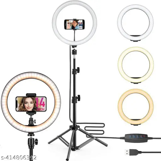 Big 10 Inch Led Ring Light with 7 Feet Tripod Stand (Combo) for Mobile Phones & Camera, Suitable for Vloggers Photo & Video Shoot, Makeup and More