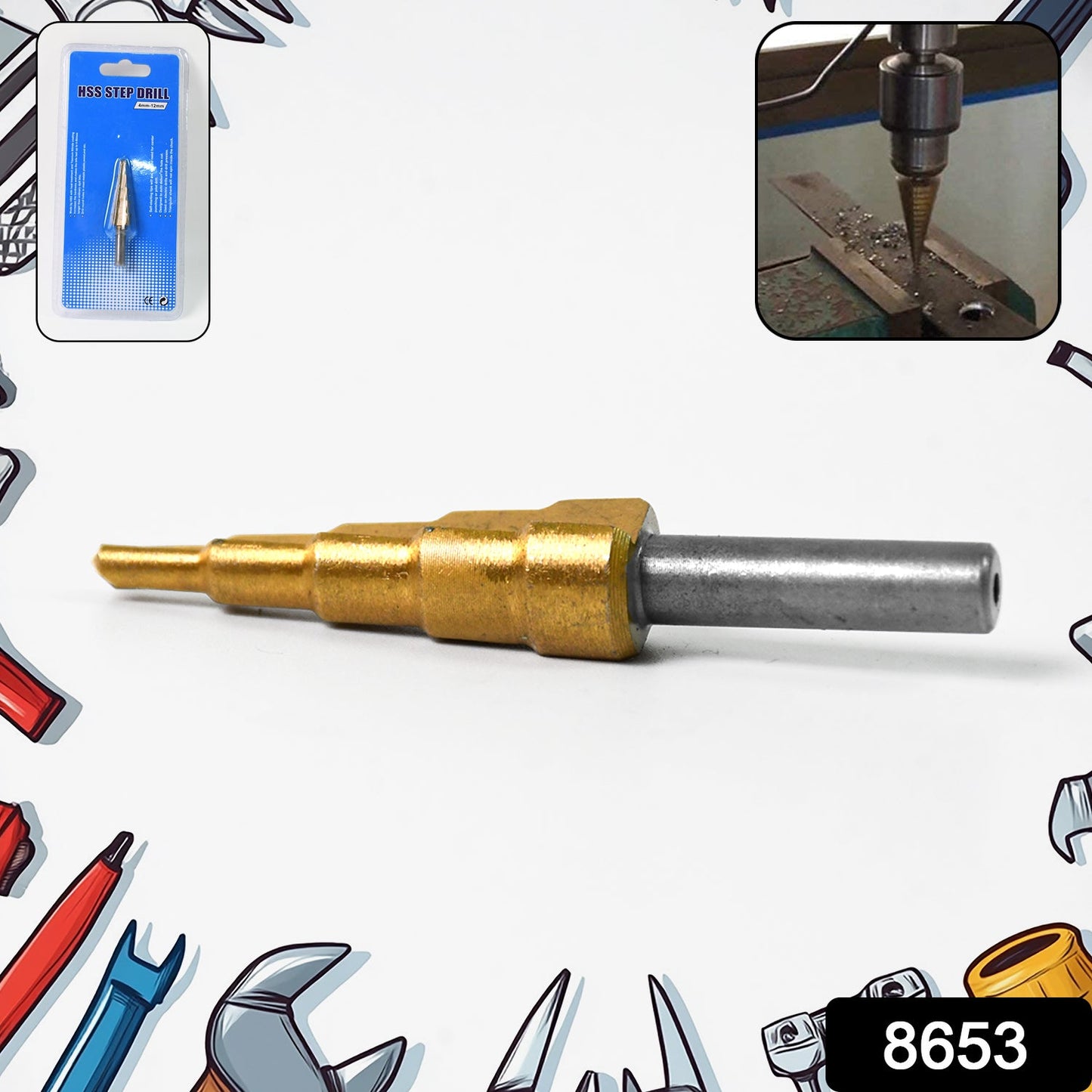 Step Drill Bit for Metal, High-Speed Steel Step Drill Bit (1 pc / 4-12 MM)