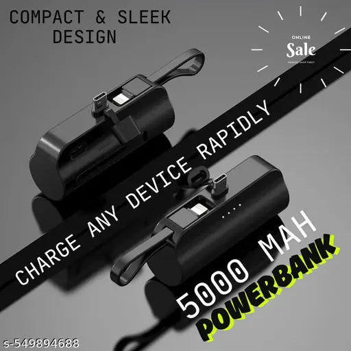 5000mAh Super Compact Power Bank with 20W PD PPS Output, Charges i-Phone 15, Pixel 6/7 50% in 30 mins, Compatible with Samsung Type C Phones, Tablets